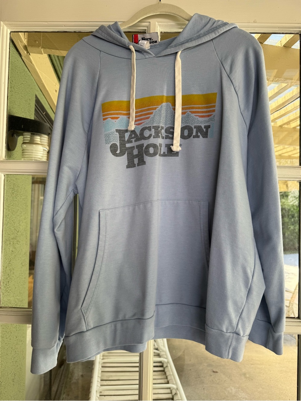 Women's Light Blue Hooded Soft Sweatshirt